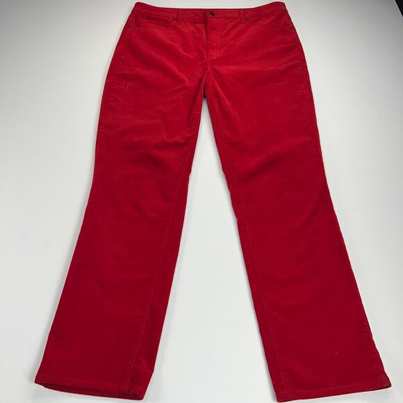 Talbots High Waist Straight Leg Corduroy Jeans Pants Cherry Red Size 14 - Picture 12 of 12
